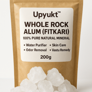 Upyukt™ Whole Rock Alum (Fitkari) – 100% Pure Natural Mineral – 200g | Water Purifier, Skin Care & Vastu Remedy